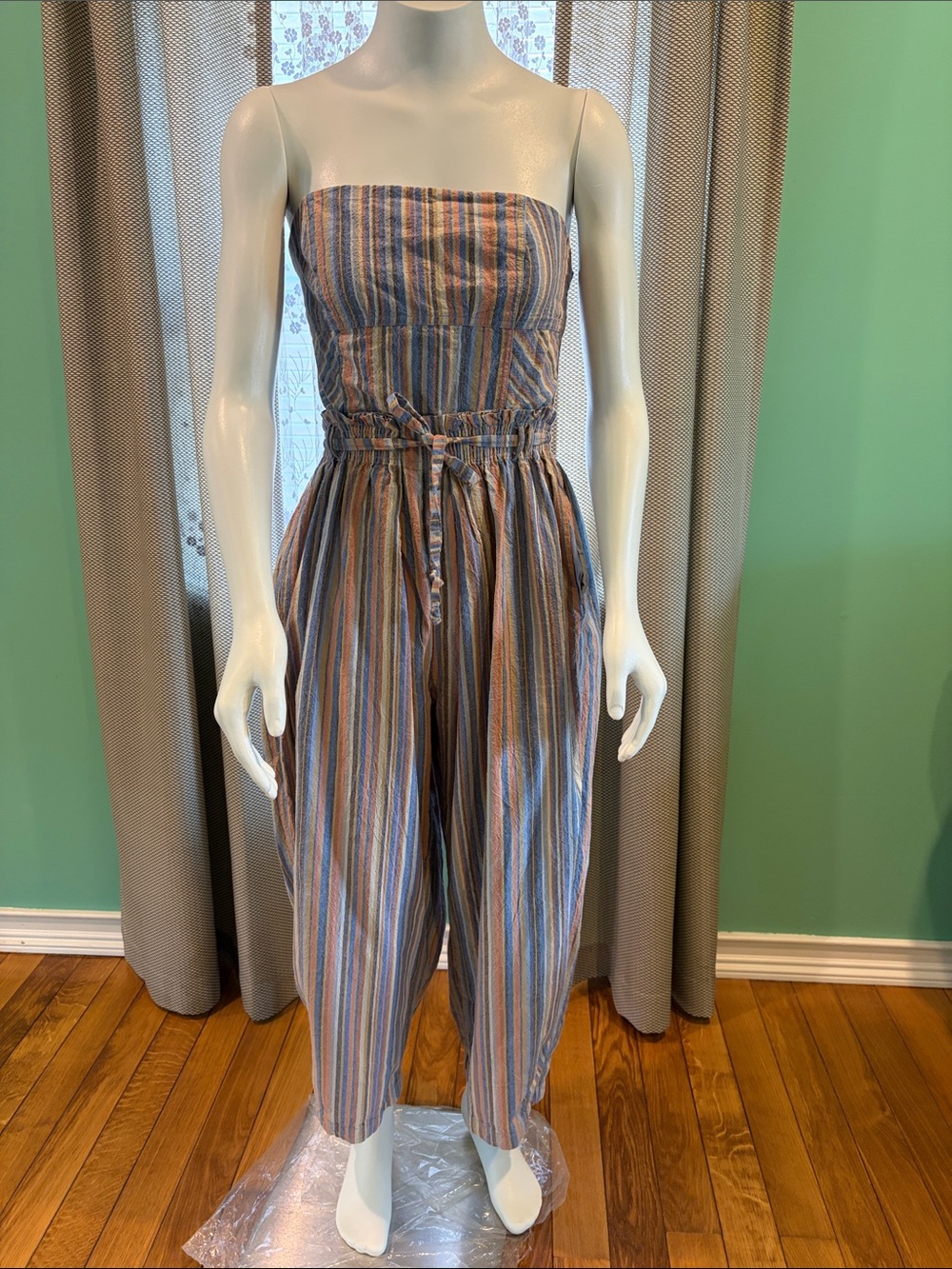 Free People Striped Strapless Jumpsuit in Multicolor